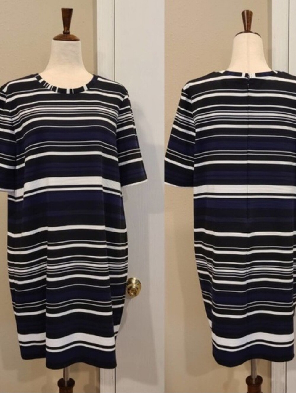 XL Halogen Striped Mini Dress